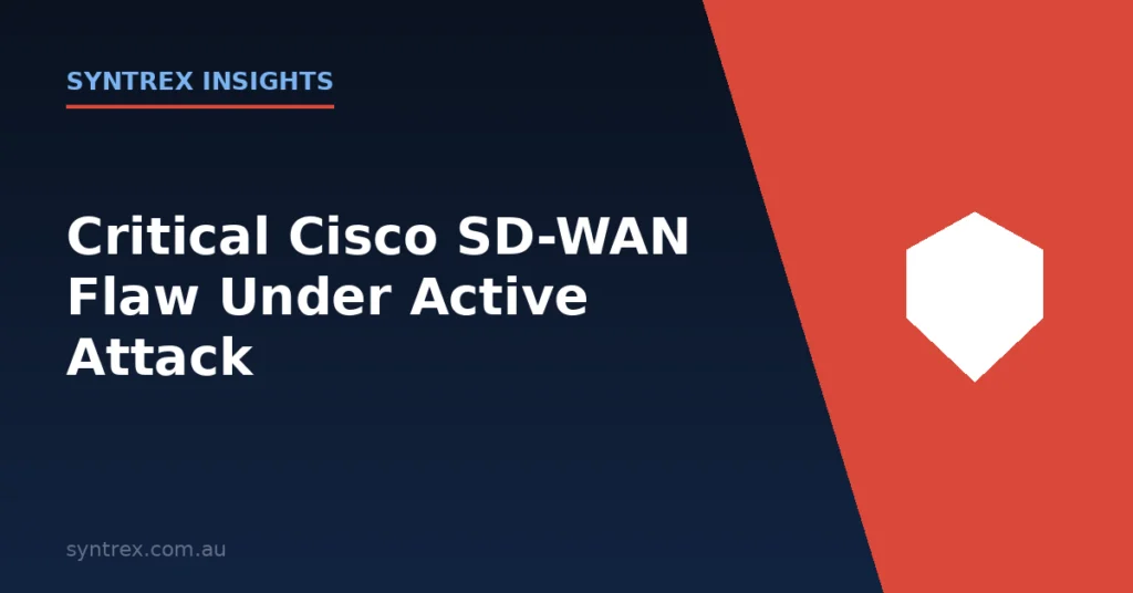 Cisco SD-WAN Manager critical vulnerability alert graphic
